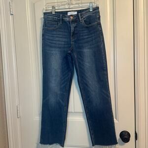 Lovervet by Vervet mid rise dark wash cropped raw hem jeans size 28/7